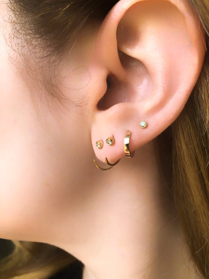 Bezel Diamond Earring