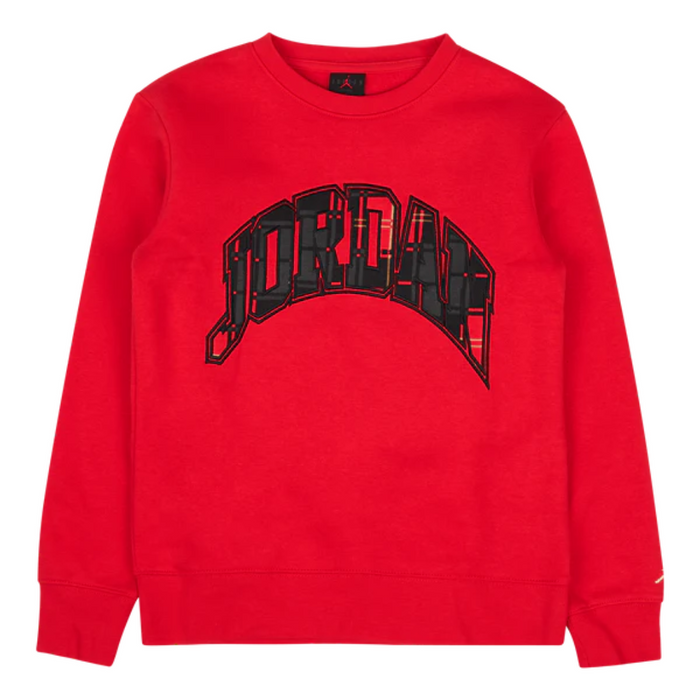 Jordan Brooklyn Fleece Plaid Crew Big Kids' Crewneck 95B980-R69