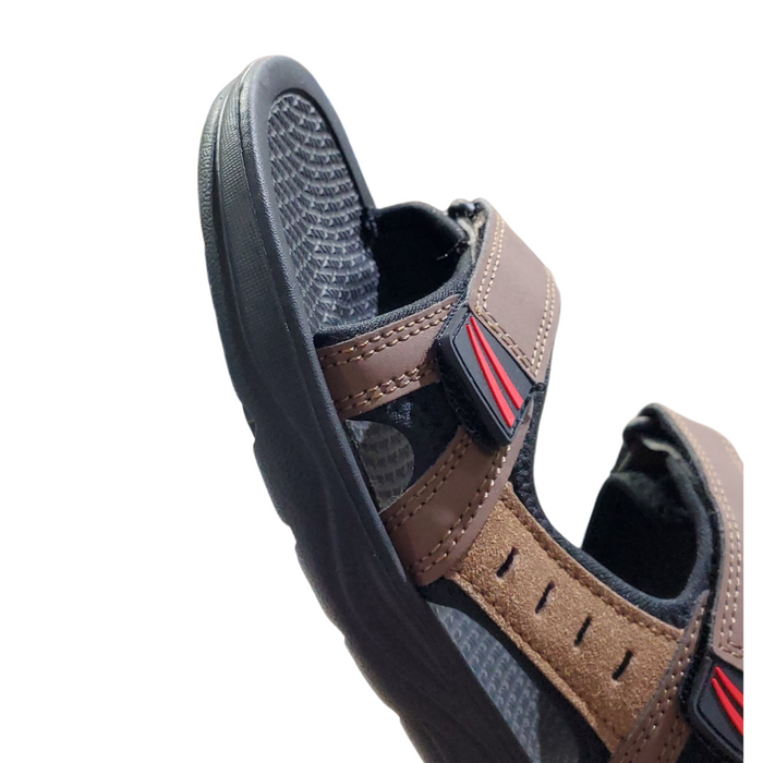 Brown Men's Adjustable Strap Sandals