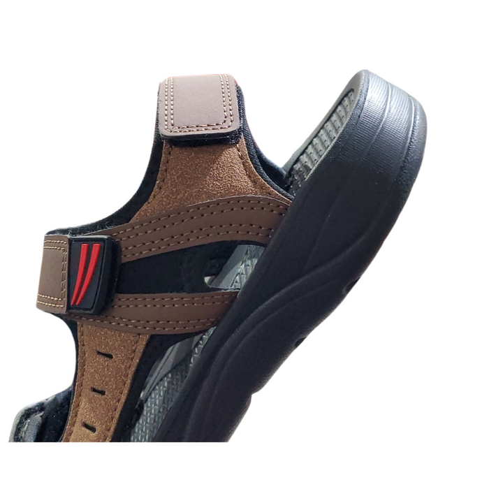 Brown Men's Adjustable Strap Sandals