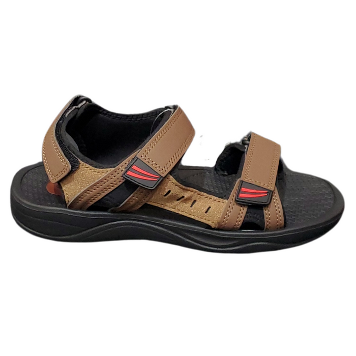 Brown Men's Adjustable Strap Sandals