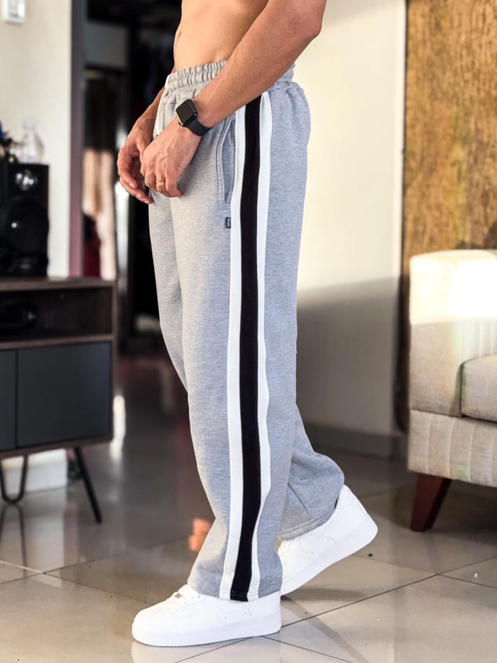 Buso Baggy con Franjas color Plomo, Frizado