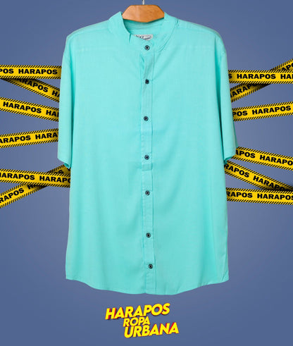 Camisa basica verde agua entera