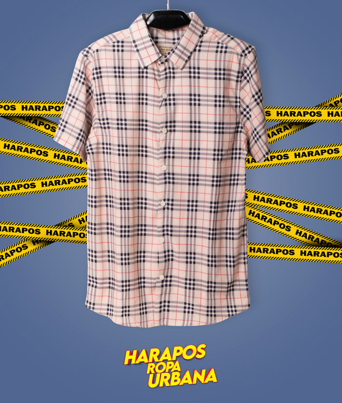 Camisa burberry franjas y cuadros