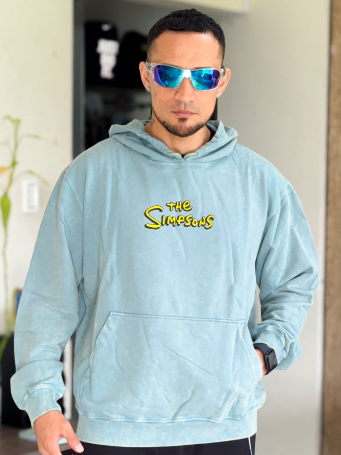 Canguro Vintage Oversize Simpson Family Verde Agua