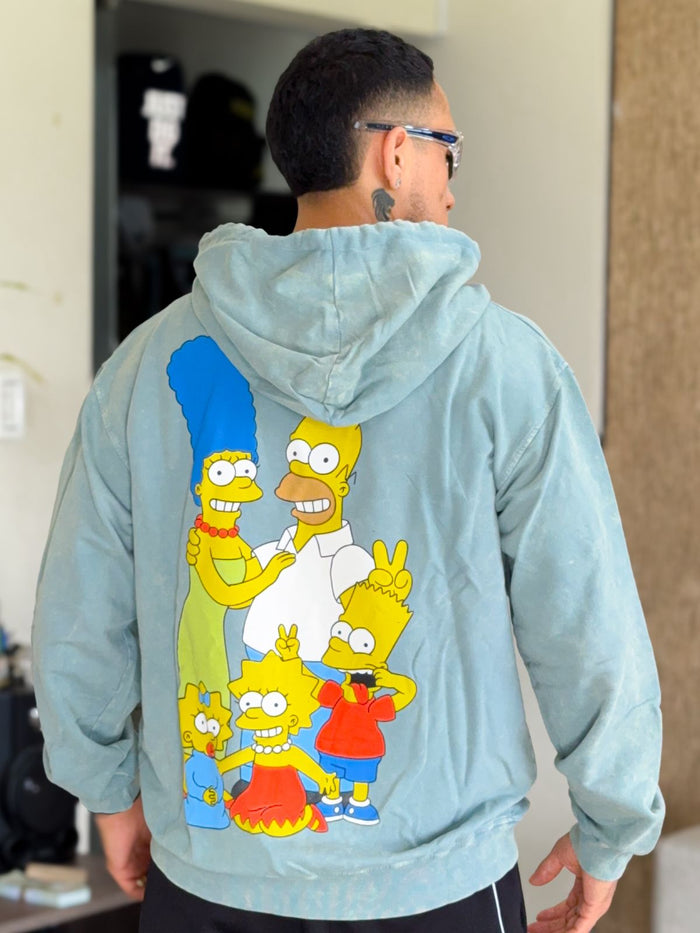 Canguro Vintage Oversize Simpson Family Verde Agua