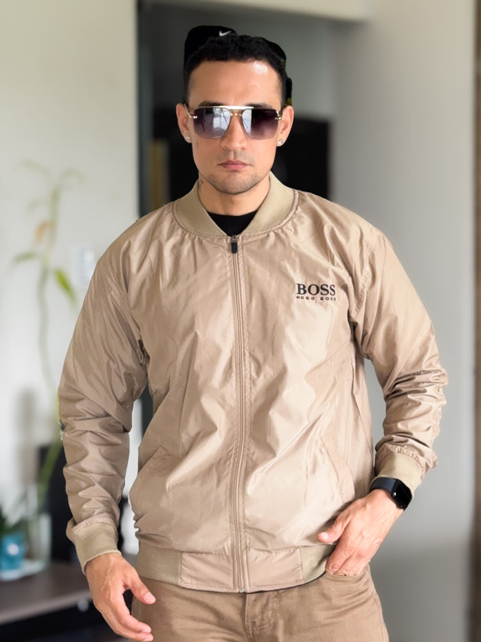 Chaqueta Bomber Jacket Premium HUGO BOSS Basica color Beige