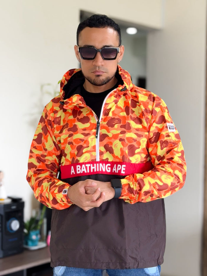 Chaqueta rompevientos bape camufada naranja (Liquidacion)