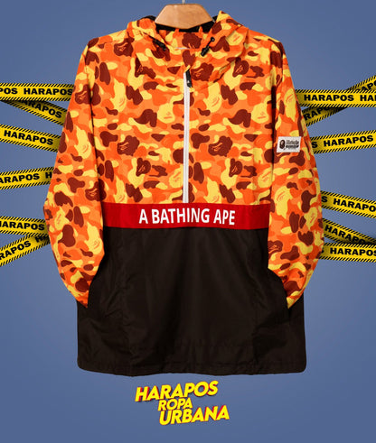 Chaqueta rompevientos bape camufada naranja (Liquidacion)