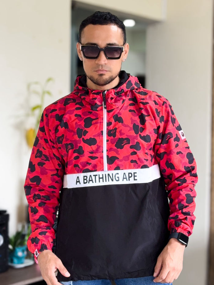 Chaqueta rompevientos bape camufada roja (liquidacion)