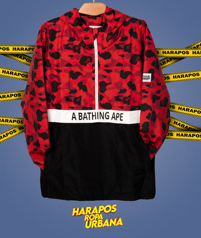 Chaqueta rompevientos bape camufada roja (liquidacion)