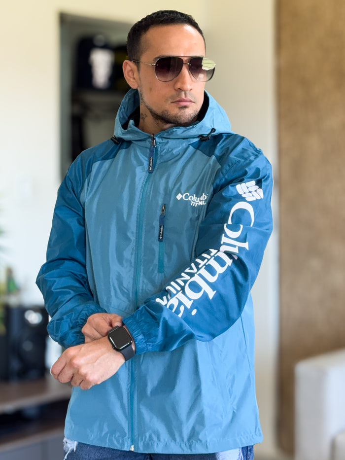 Chaqueta Rompevientos Columbia Premium Azul