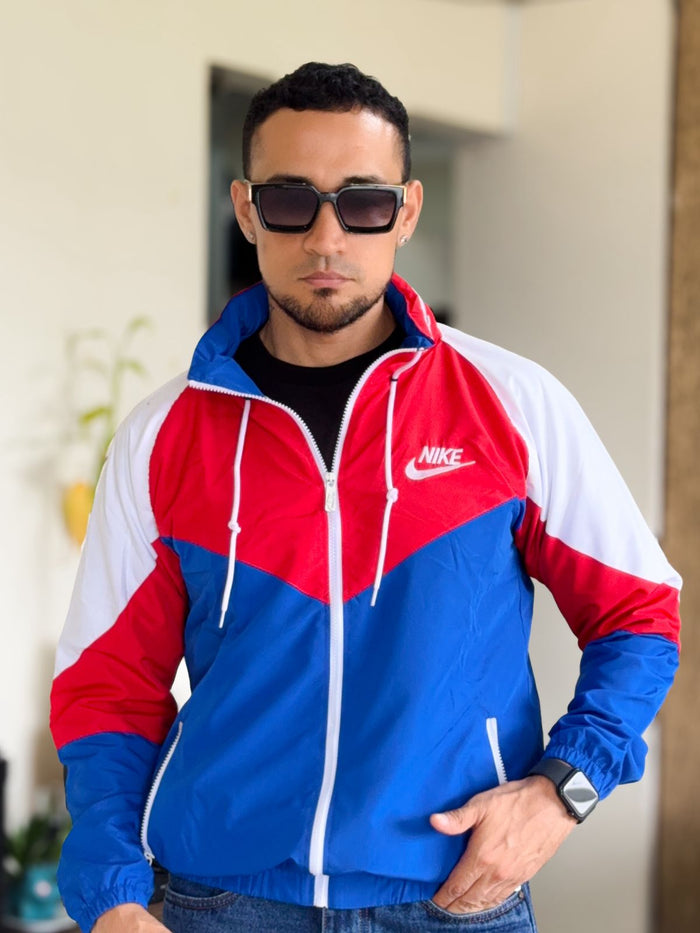 Chaqueta rompevientos nike rojo, azul y blanco (liquidacion)