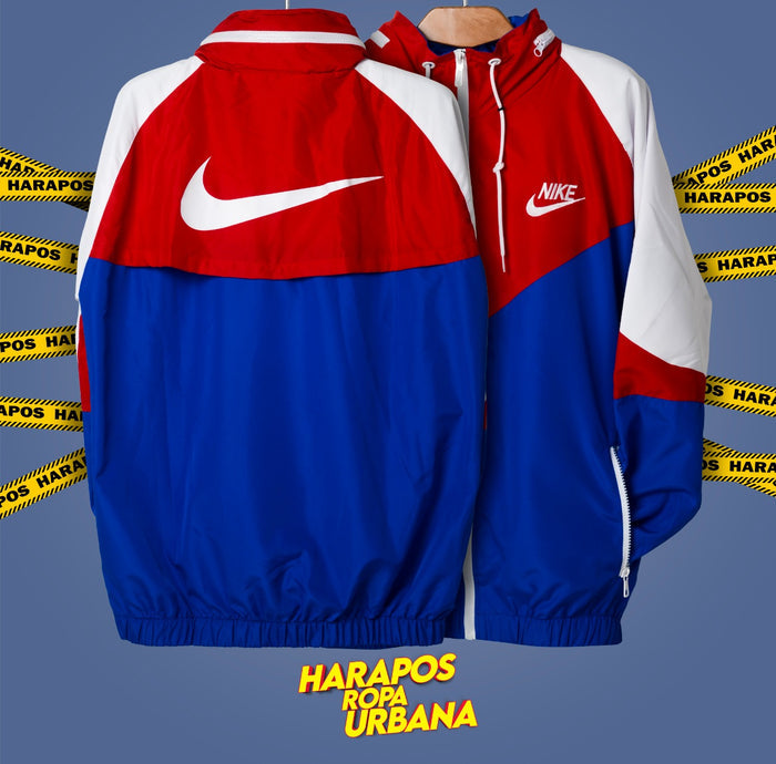 Chaqueta rompevientos nike rojo, azul y blanco (liquidacion)