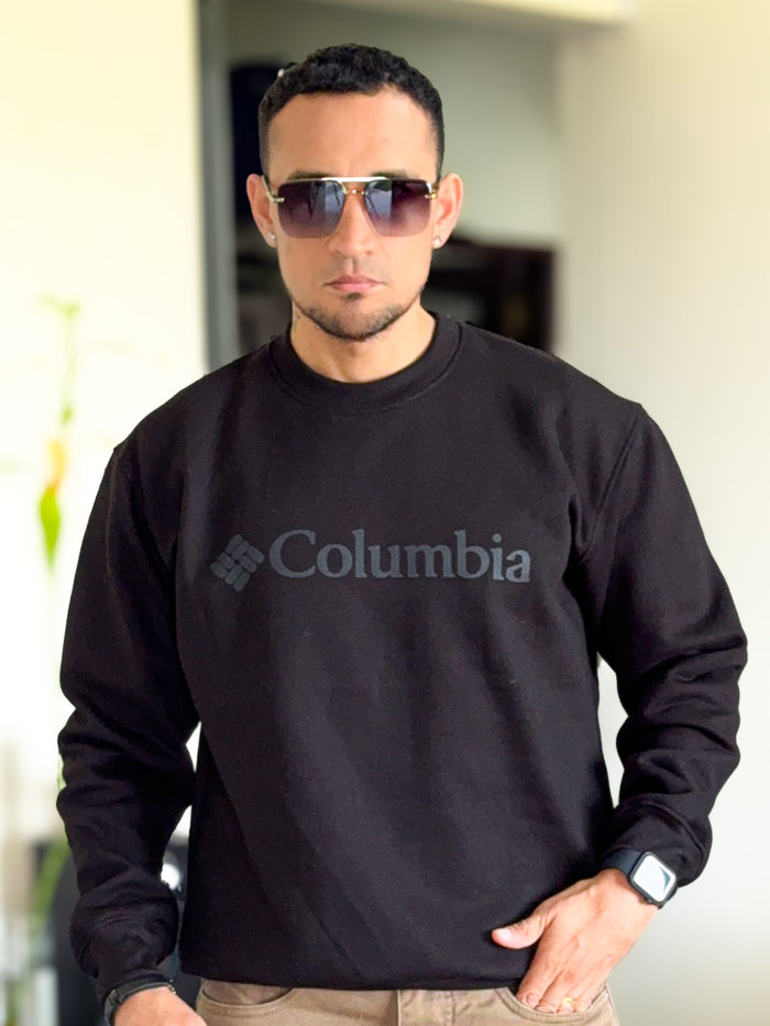 Chompa sudadera Columbia Basica color Negro PREMIUM