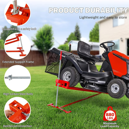 Heavy-Duty Lawn Mower Lift Jack – 880 LBS Adjustable Maintenance Lift