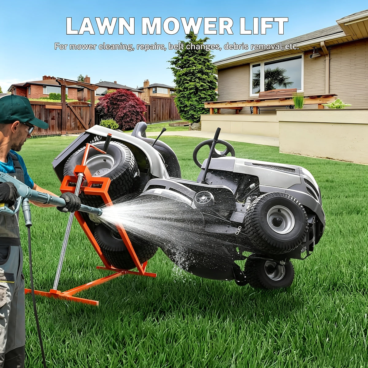 Heavy-Duty Lawn Mower Lift Jack – 880 LBS Adjustable Maintenance Lift