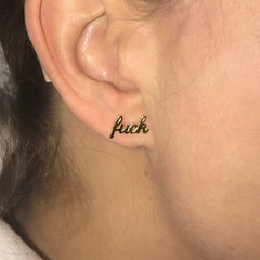 FINAL SALE 14K Gold “fuck-it” Earrings