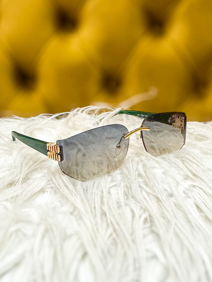 Gafas Miu Miu Flotantes Old Money Degradé Verde