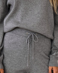 Genevieve Knit High Waisted Pants - Heather Grey