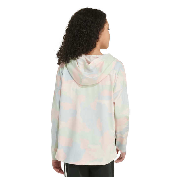 Adidas Girl's Long Sleeve Curve Hem Hooded Tee - AA3247