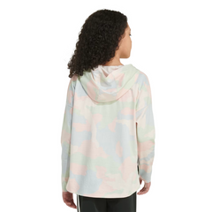 Adidas Girl's Long Sleeve Curve Hem Hooded Tee - AA3247