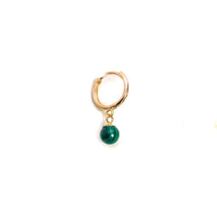 Malachite Bead Huggie