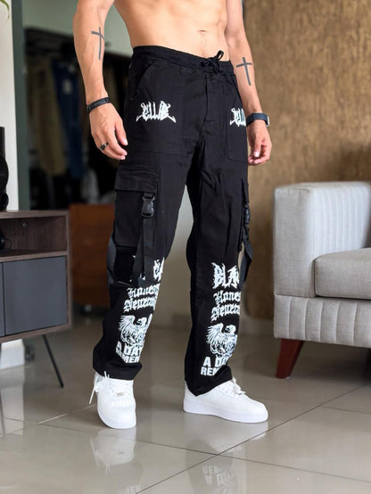Pantalon club black pachuco negro con diseño