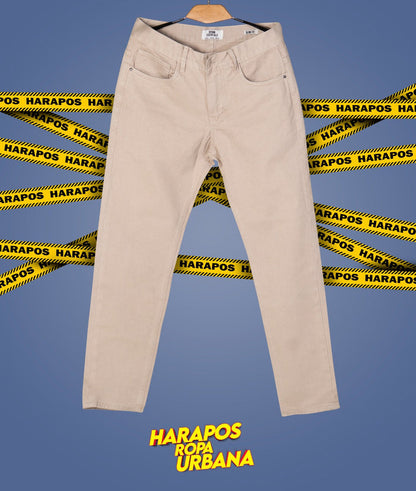 Pantalon jean essentials demin crema claro clasico