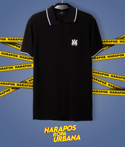 Polera amiri con cuello negra