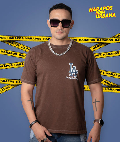 Polera los angeles cafe prelavado