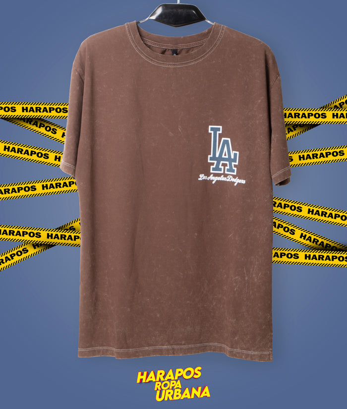 Polera los angeles cafe prelavado