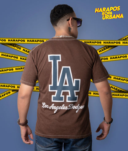 Polera los angeles cafe prelavado