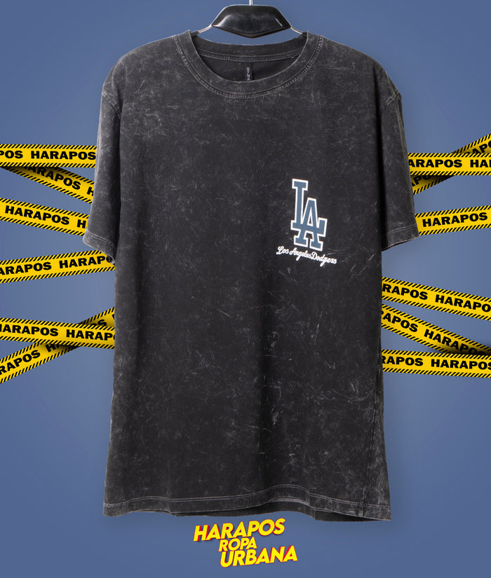Polera los angeles negro prelavado