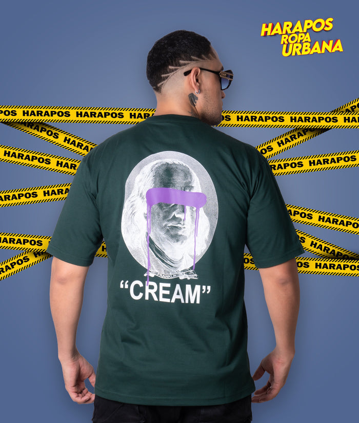 Polera oversize cream verde