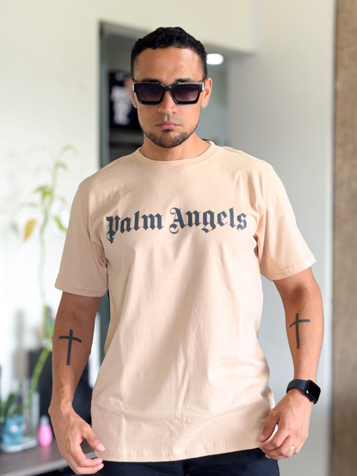 Polera Palm Angel Arena letra Grande