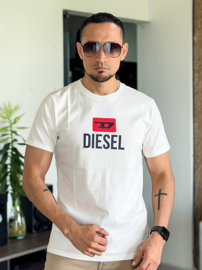 Polera Premium DISEL logo clasico, color Blanco