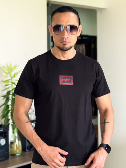 Polera Premium HUGO BOSS logo peque, color Negro