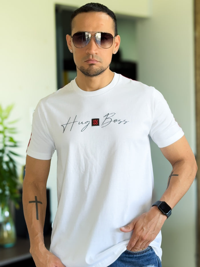 Polera Premium Hugo Boss Tag blanca