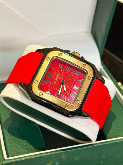 Reloj Cartier Santos Rojo