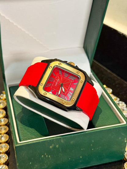 Reloj Cartier Santos Rojo
