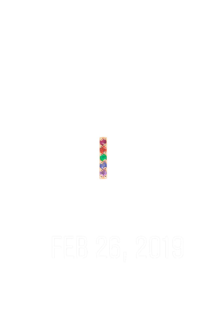 SAMPLE SALE 14K Gold Bar Rainbow Gemstone Earring