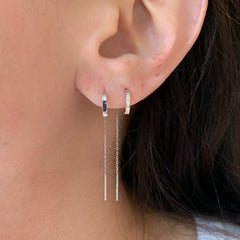 SAMPLE SALE 14K White Gold Huggie Threader