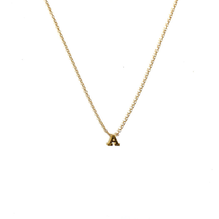 SAMPLE SALE 14K Yellow Gold Letter A Necklace