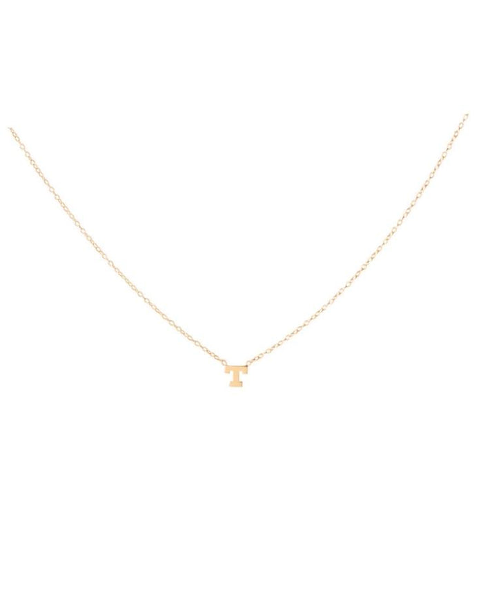 SAMPLE SALE 14K Yellow Gold Letter T necklace