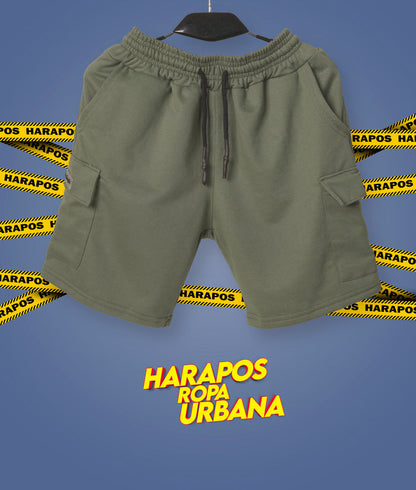 Short Palm Angels verde detalle engomado