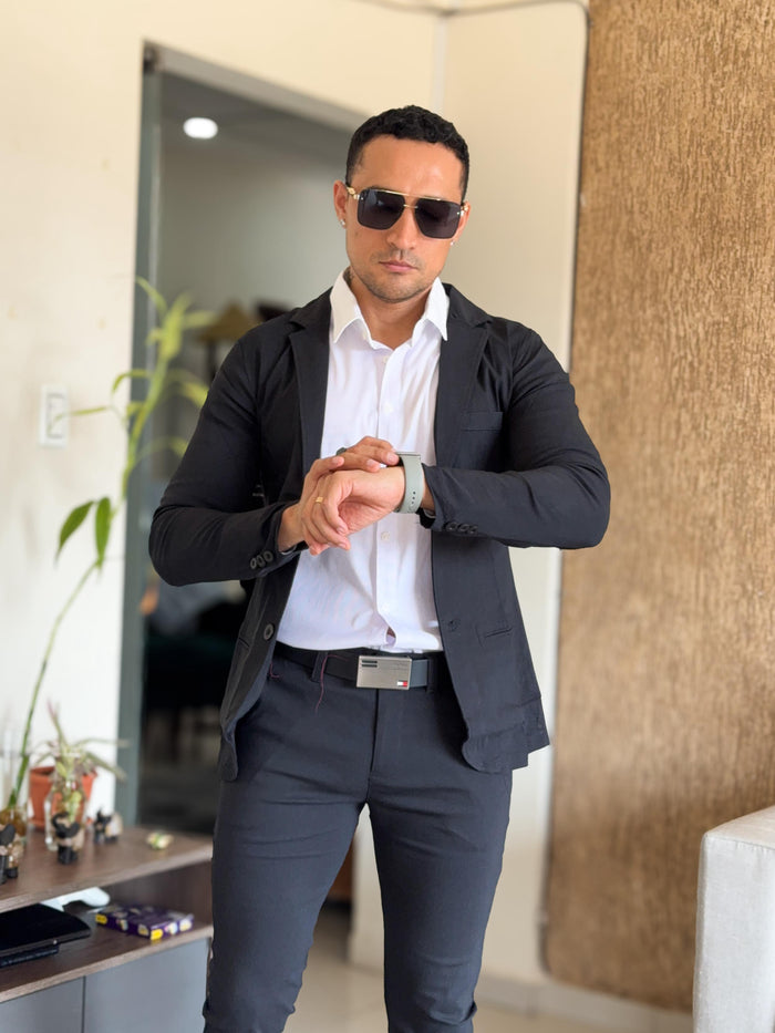 Smoking blazer y pantalon negro entero