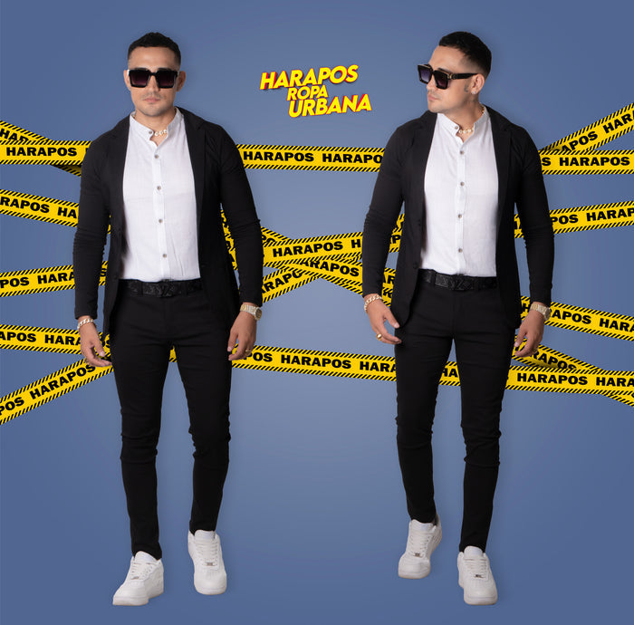Smoking blazer y pantalon negro entero