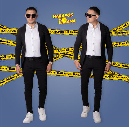 Smoking blazer y pantalon negro entero