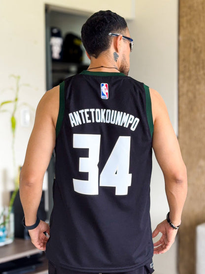 Solera Milwaukee Bucks 34 Antetokounmpo Negro PREMIUM Onplay (Actualizacion 2025)